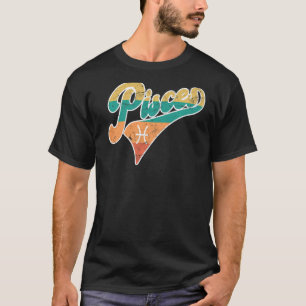 Pisces Retro Zodiac Astrologie Horoskop Pisces 2 T-Shirt