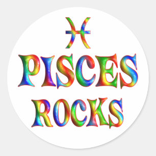 Pisces Rocks Runder Aufkleber