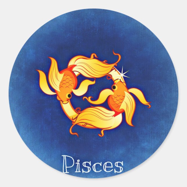 Pisces Runder Aufkleber (Vorderseite)