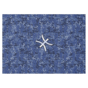 Pisces Sign Navy Blue Digital Camouflage Tischdecke