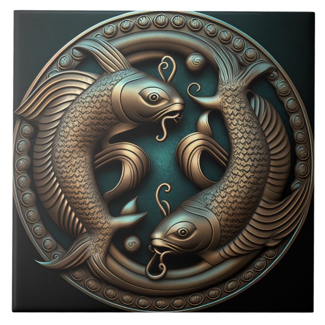 Pisces SIGNE Zodiaque Pisces Horoscope Carreaux cé (Devant)