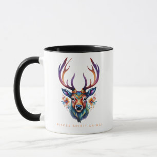 Pisces Spirit Animal Deer Face Alebrije Tasse