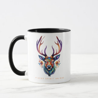 Pisces Spirit Animal Deer Face Alebrije Tasse
