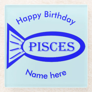 Pisces Star Sign Fish Glass Untersetzer