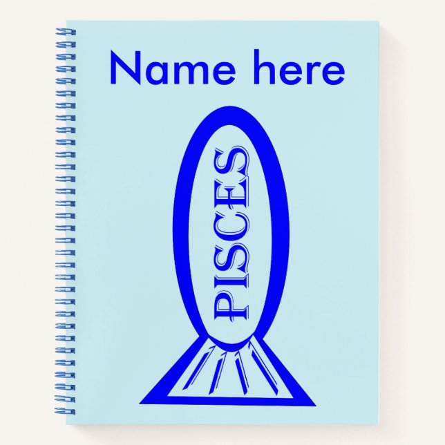 Pisces Star Sign Fish Spirale Notebook Notizbuch (Vorderseite)
