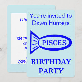 Pisces Star Sign Geburtstagsparty Einladung