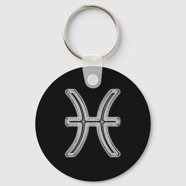 Pisces Star Sign Symbol Schlüsselanhänger (Vorderseite)