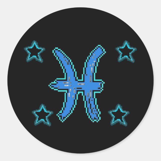 PISCES Stars Runder Aufkleber (Vorderseite)