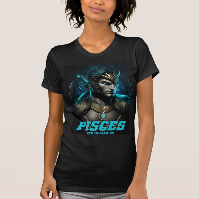 Pisces Starsign Superhero T-Shirt (Vorderseite)