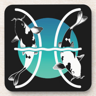 Pisces-Symbol - astrologisches Zodiakzeichen Getränkeuntersetzer