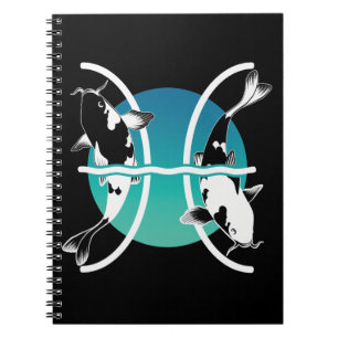 Pisces-Symbol - astrologisches Zodiakzeichen Notizblock