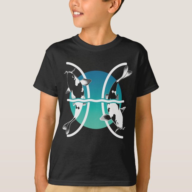 Pisces-Symbol - astrologisches Zodiakzeichen T-Shirt (Vorderseite)