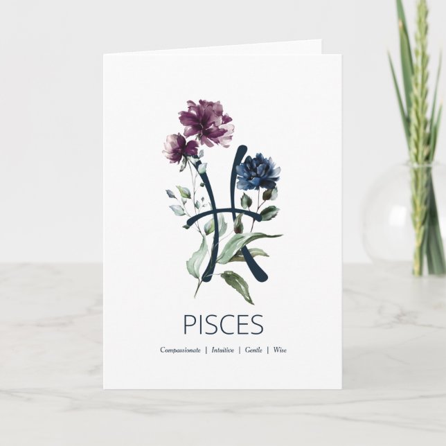 Pisces Tracks Geburtstagskarte Karte (Vorderseite)