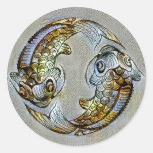 Pisces Venice Runder Aufkleber