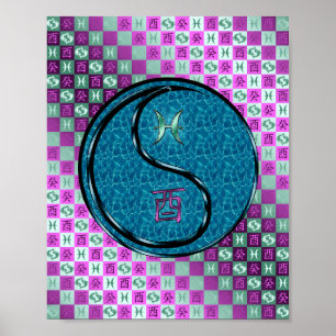 Pisces & Water Rooster Poster