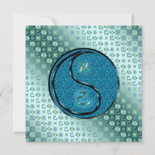 Pisces & Water Schlange Flachgrusskarte Karte