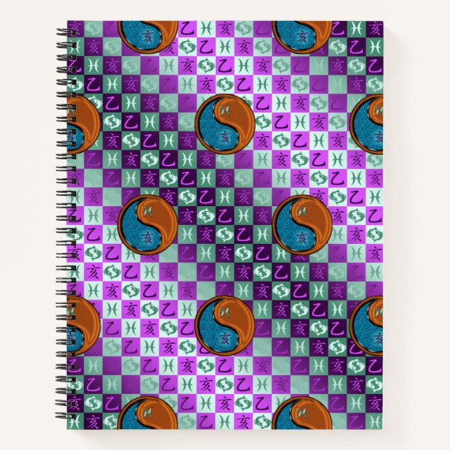 Pisces & Wood Boar Notizbuch (Vorderseite)