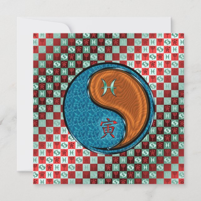 Pisces & Wood Tiger Karte (Vorderseite)