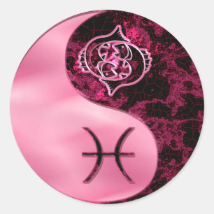 Pisces Yin Yang Runder Aufkleber