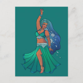 Pisces Zodiac Bauchtänzer Kunst Astrologie Göttin Postkarte