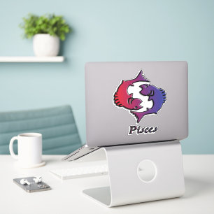 Pisces Zodiac Birth Sign Lila Astrologie Aufkleber