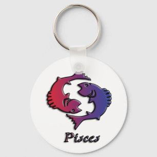 Pisces Zodiac Birth Sign Lila Astrologie Schlüsselanhänger