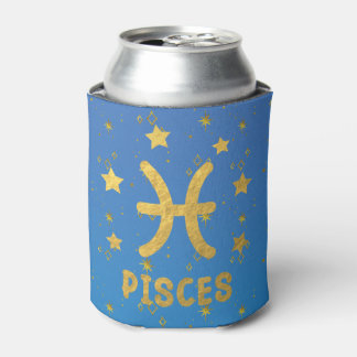 Pisces Zodiac Blue und Gold Can Cooler Dosenkühler