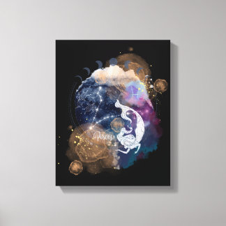 Pisces Zodiac Blume Mauerwerk zum Geburtstag Leinwanddruck