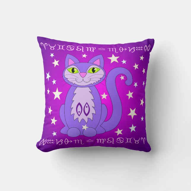 Pisces Zodiac Cat Astrologie Signature Stars Pillo Kissen (Vorderseite)