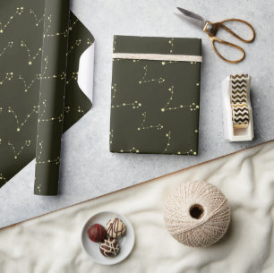 Pisces Zodiac Constellation Dark Birthday Spirit Geschenkpapier