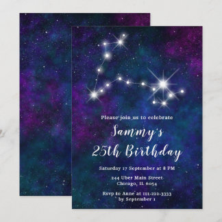 Pisces Zodiac Constellation Geburtstagsparty Einladung