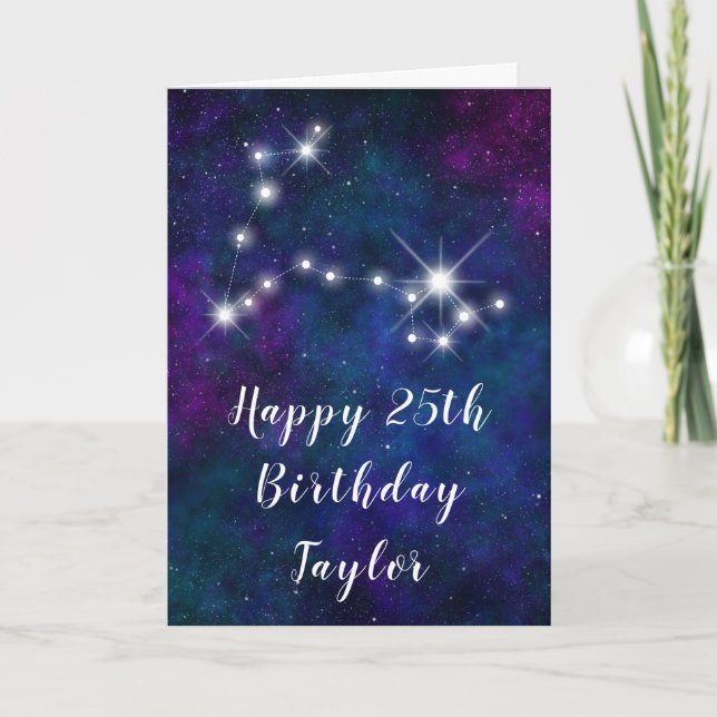 Pisces Zodiac Constellation Happy Birthday Karte (Vorderseite)