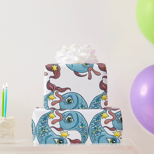 Pisces Zodiac Fish Horoscope Geschenkpapier (Von Creator hochgeladen)