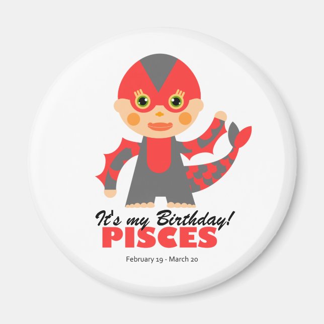 Pisces Zodiac für Kinder Magnet (Vorne)