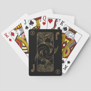Pisces Zodiac Gold und Black Design Spielkarten