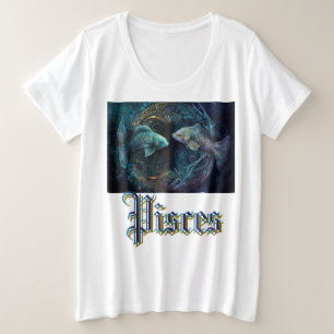 Pisces Zodiac Große Größe T-Shirt
