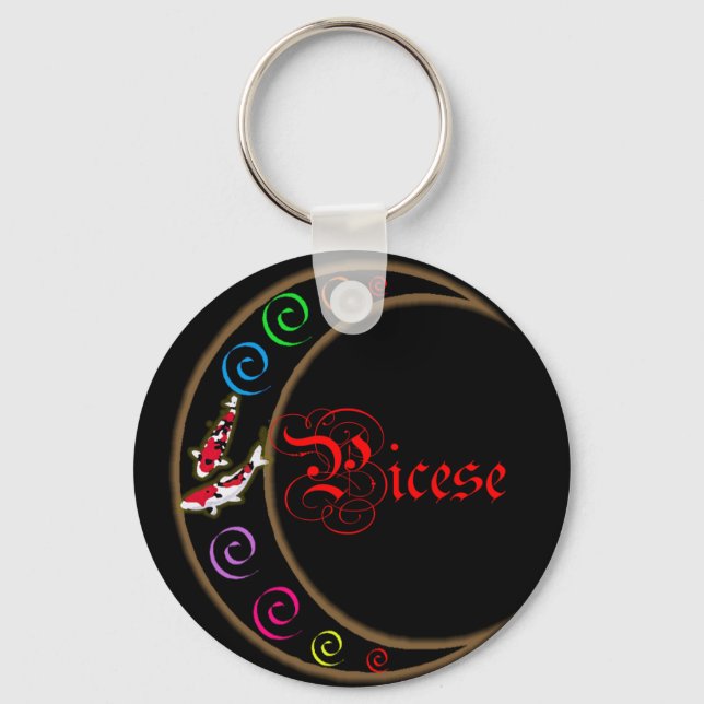 Pisces Zodiac Moon Schlüsselanhänger (Vorderseite)