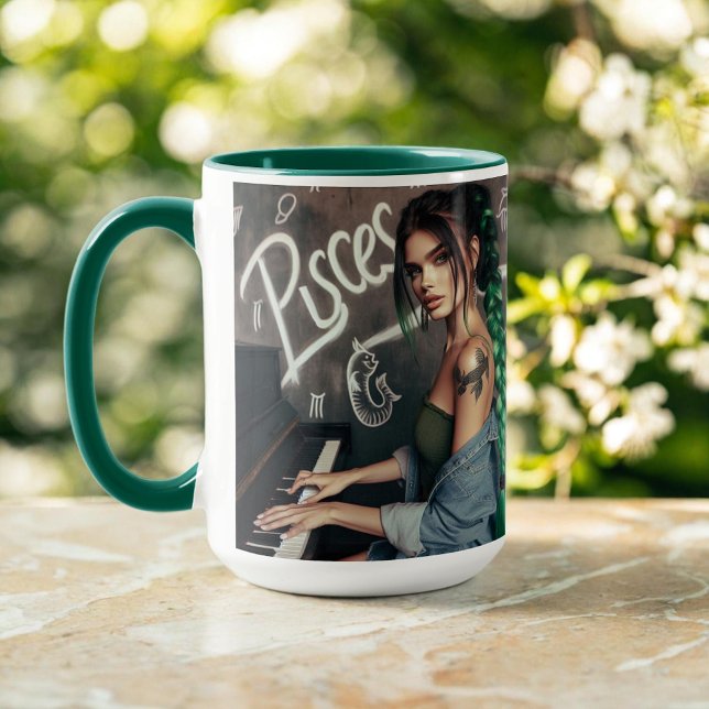 Pisces Zodiac Musician Piano Tasse (Von Creator hochgeladen)