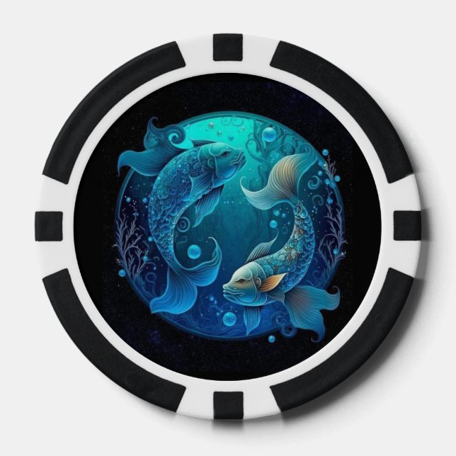 Pisces Zodiac Poker Chips Astrologie Casino (Vorderseite)