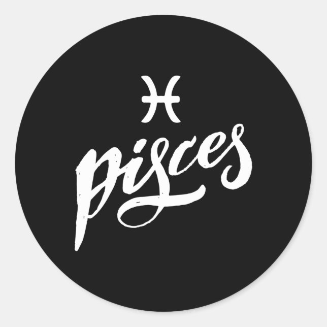 Pisces Zodiac Runder Aufkleber (Vorderseite)