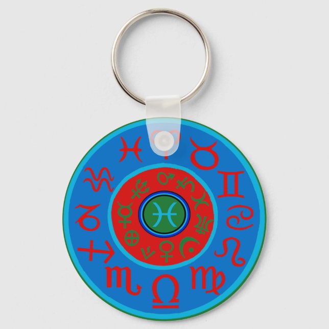 Pisces Zodiac Schlüsselanhänger (Vorderseite)