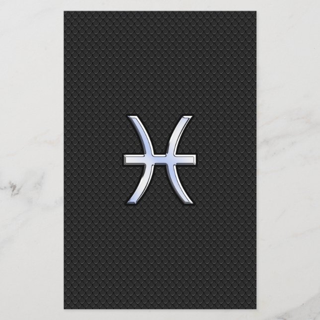 Pisces Zodiac Sign auf Black Snake Skin Decke Flyer (Vorne)