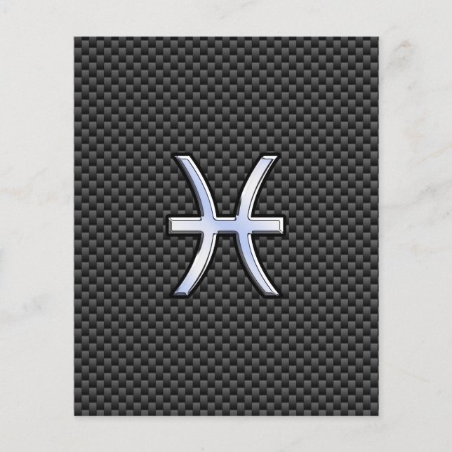 Pisces Zodiac Sign auf Carbon Fibre Print Flyer (Vorne)