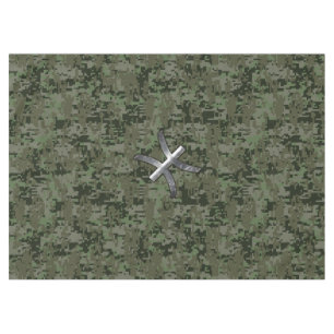 Pisces Zodiac Sign auf Woodland Digital Camouflage Tischdecke