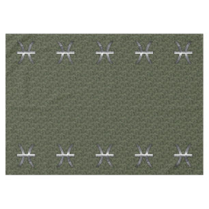 Pisces Zodiac Sign auf Woodland Digital Camouflage Tischdecke
