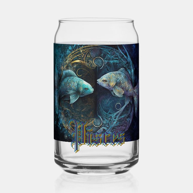 Pisces Zodiac Sign Dosenglas (Vorderseite)
