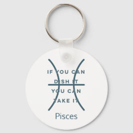 Pisces Zodiac Sign Fusion Zitat Blue Text Geburtst Schlüsselanhänger