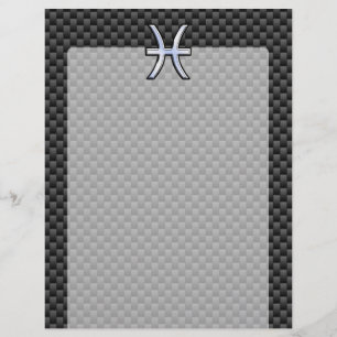Pisces Zodiac Sign im Carbon Fiber Style