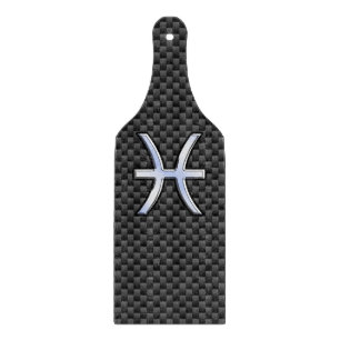 Pisces Zodiac Sign im Carbon Fiber Style Schneidebrett