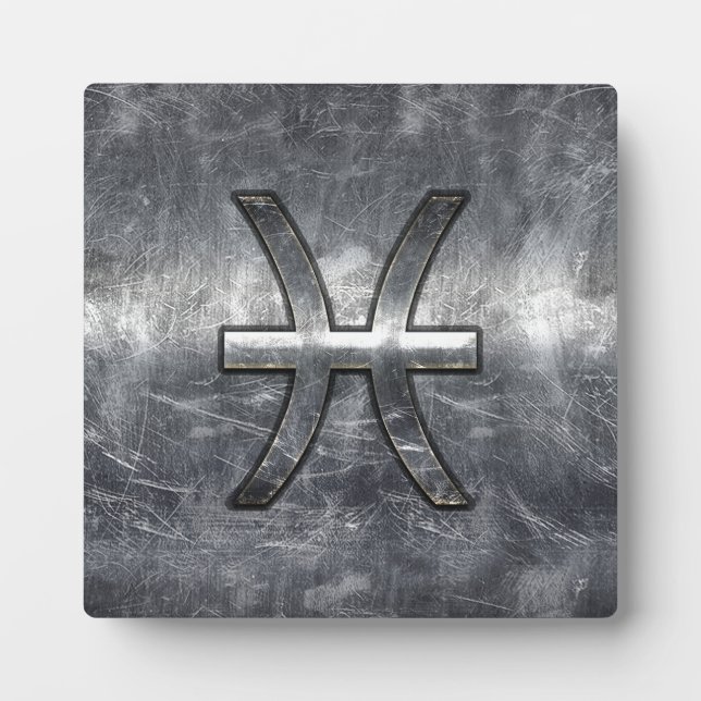 Pisces Zodiac Sign im Grunge-Stil Fotoplatte (Vorderseite)